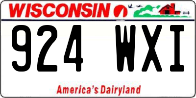 WI license plate 924WXI