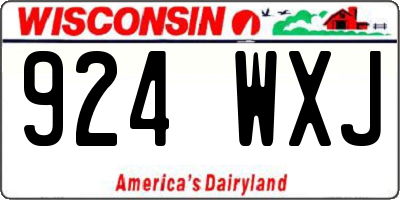 WI license plate 924WXJ