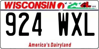 WI license plate 924WXL
