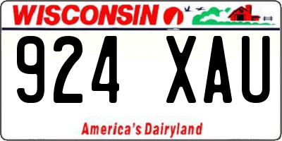 WI license plate 924XAU