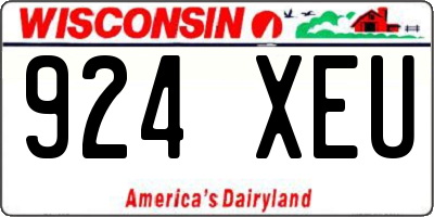 WI license plate 924XEU