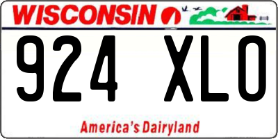 WI license plate 924XLO