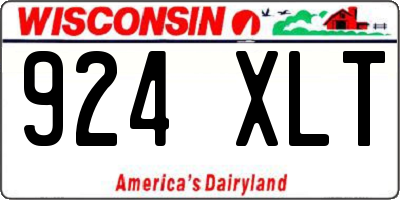 WI license plate 924XLT
