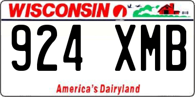 WI license plate 924XMB