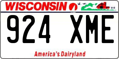 WI license plate 924XME