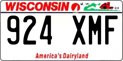 WI license plate 924XMF