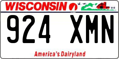 WI license plate 924XMN