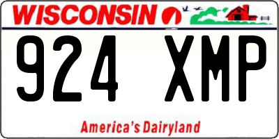WI license plate 924XMP