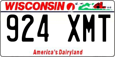 WI license plate 924XMT