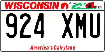WI license plate 924XMU