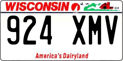WI license plate 924XMV