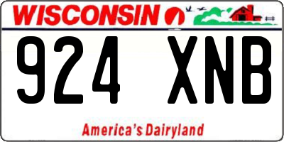 WI license plate 924XNB
