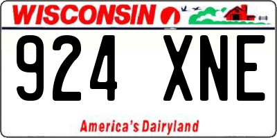 WI license plate 924XNE