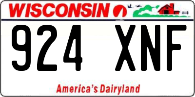 WI license plate 924XNF