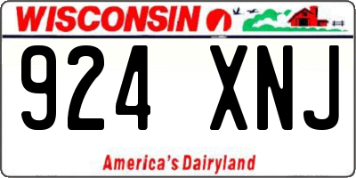 WI license plate 924XNJ