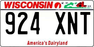 WI license plate 924XNT