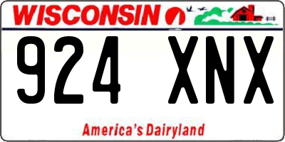 WI license plate 924XNX