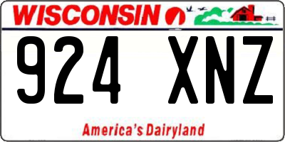 WI license plate 924XNZ