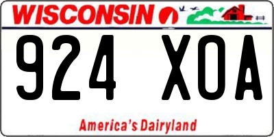 WI license plate 924XOA