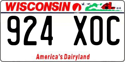 WI license plate 924XOC