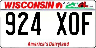 WI license plate 924XOF
