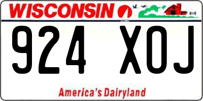 WI license plate 924XOJ