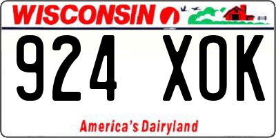 WI license plate 924XOK