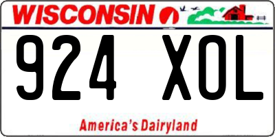 WI license plate 924XOL