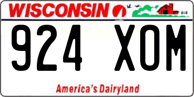WI license plate 924XOM