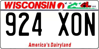 WI license plate 924XON