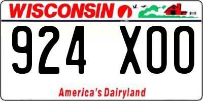 WI license plate 924XOO