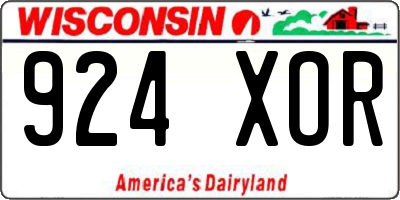 WI license plate 924XOR