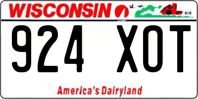 WI license plate 924XOT