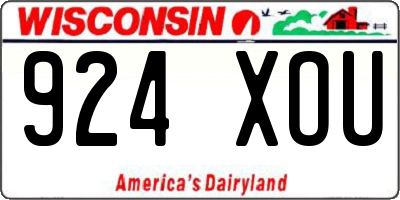 WI license plate 924XOU