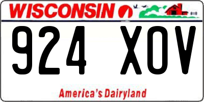WI license plate 924XOV