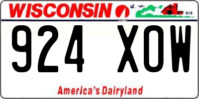 WI license plate 924XOW