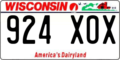 WI license plate 924XOX