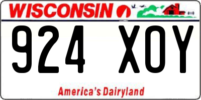 WI license plate 924XOY