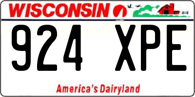 WI license plate 924XPE