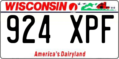 WI license plate 924XPF