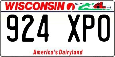 WI license plate 924XPO