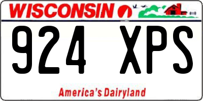 WI license plate 924XPS
