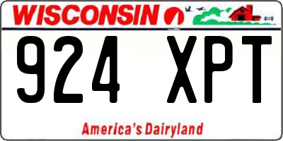 WI license plate 924XPT