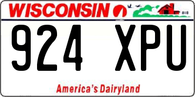 WI license plate 924XPU