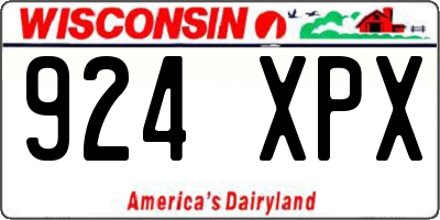 WI license plate 924XPX