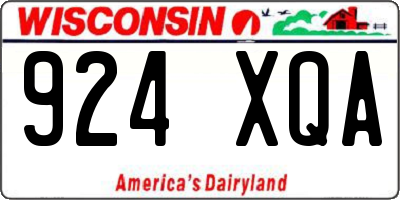 WI license plate 924XQA