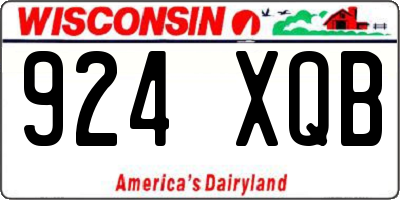 WI license plate 924XQB