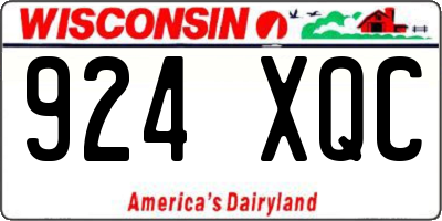 WI license plate 924XQC