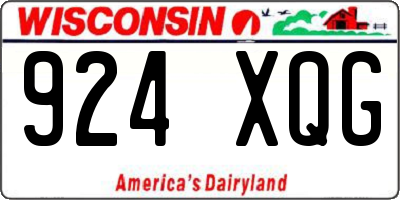 WI license plate 924XQG