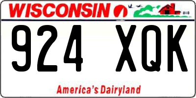 WI license plate 924XQK
